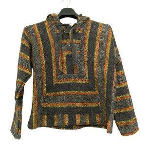 Molina Mexican Hoodie Jacket Mens S Gray Western Hippie Boho Fall Autumn Beach